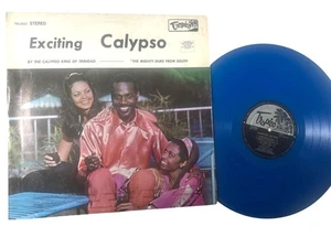 Blue Vinyl Exciting Calypso Record The Mighty Duke Voice Of Trinidad LP - Picture 1 of 4