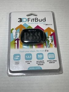 3D FitBud einfacher Schrittzähler Schrittzähler Modell A420S mit Schlüsselband - Schwarz - Bild 1 von 6