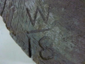 Extremo de troncos de madera para tala/madera con insignia estampada con 18 Bay City, Mich ~ LG64 - Imagen 1 de 7
