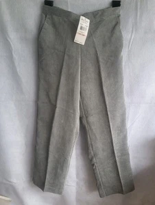 nwt Alfred Dunner Light Gray Corduroy Pants Elastic Waist Pull On 10P Petite - Picture 1 of 6