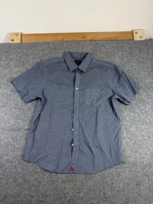 Untuckit Slim Fit Wrinkle Free Short Sleeve Button Down Shirt Blue Cotton Mens M - Image 1 of 4