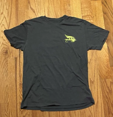 Camiseta de pesca con mosca YETI para hombre L grande manga corta estampado gráfico exterior causal Foto 1 de 3