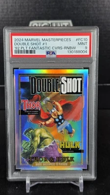 2024 MARVEL MASTERPIECES '92 PLATINUM THOR & HULK RAINBOW FANTASTIC COVERS PSA 9 - Image 1 of 2