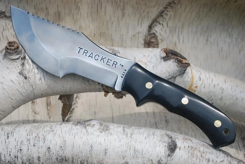 UBR PERSONALIZADO HECHO A MANO D2 HERRAMIENTA ACERO RASTREADOR CUCHILLO CON FUNDA DE CUERO Foto 1 de 1