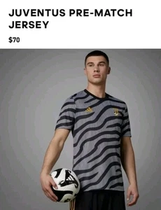 Men's Sz Large Adidas Juventus Jersey Pre-Match 2023-2024 Training Shirt NEW - Picture 1 of 11