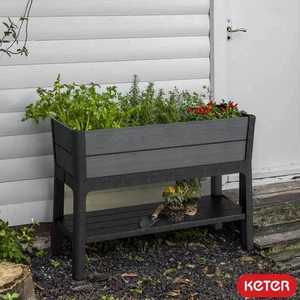 Lit de jardin surélevé Keter Cortina 1,1 m avec système d'arrosage automatique - Photo 1/7