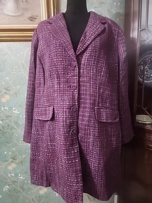 Chaqueta de abrigo para mujer Avenue talla 22/24 rosa púrpura nueva con etiquetas  Foto 1 de 4