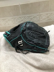 "Guante de softbol Wilson Girls verde azulado roto en ajuste apretado 11,5"" tiro derecho" - Imagen 1 de 15