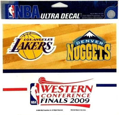 Los Angeles LA Lakers 2009 Western Conference NBA Cling Ultra Decal Rare Nuggets - Image 1 of 3