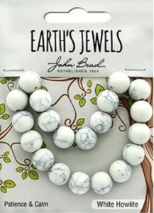 Perlen ~ 10 mm WEISS HOWLITH ~ HALBEDELSTEINE EDELSTEINE John Bead Erdschmuck - Bild 1 von 1