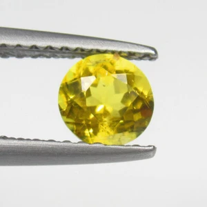 0.61 Ct ~ 1$ No Reserve Auction Natural Top Luster Yellow Beryl Round Cut - Picture 1 of 2