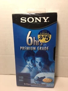 New SONY Premium Grade VHS 6 Hour T-120 Tape - Picture 1 of 2