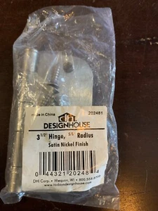 3.5" DOOR HINGE - 5/8" radius - Satin Nickel finish - Design House 202481 New! - Picture 1 of 3