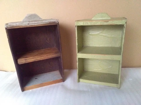 Primitive Vintage Industrial 2 Drawers Nail Bin Parts Hardware Cabinet ~Divided Cover