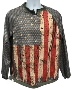 American Flag Long Sleave Shirt Size Medium Custom Made - Picture 1 of 6