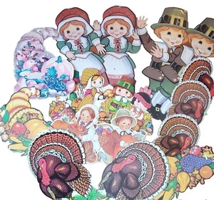 18 decoraciones troqueladas Beistle & Amscan Acción de Gracias otoño/otoño años 70 80 - Imagen 1 de 7