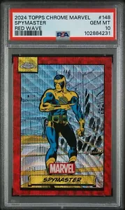 2024 Topps Chrome Marvel #148 Spymaster Red Wave Refractor /5 PSA 10 GEM MT - Picture 1 of 3