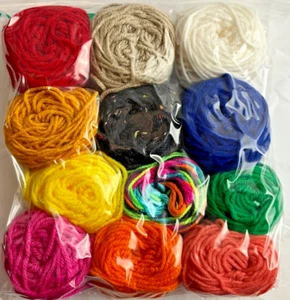 Scrap Yarn Granny Square Plastic Canvas Afghan Craft 12 Balls 6.8 oz Total - Picture 1 of 3