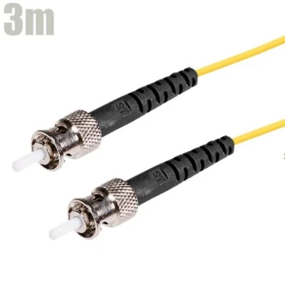 3M ST to ST UL Single Mode 9/125 Simplex Fiber Optic Optical Cable OFNR Yellow - Image 1 of 2