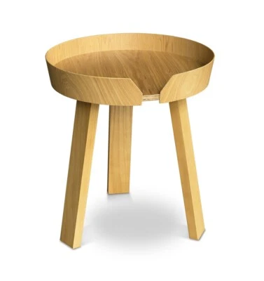 Roble Mesa Auxiliar Mesa de Noche Café Madera Natural Sólido Estable Pies - Imagen 1 de 4