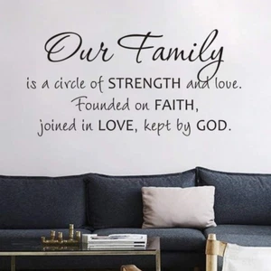 Wall Vinyl Decals Quotes Inspirational Sticker Living Room Decor,Our Family Is a - Picture 1 of 12