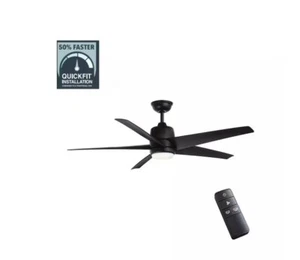 Hampton Bay Mena 54 in. Color Changing Integrated LED Indoor/Outdoor Matte Black - Picture 1 of 11