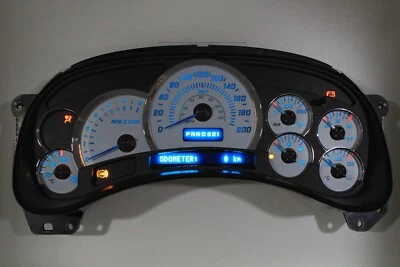 NUEVO 03-06 SILVERADO PLATINUM SS AZUL LED COMPLETO KILÓMETRO KPH CLUSTER BB Foto 1 de 2
