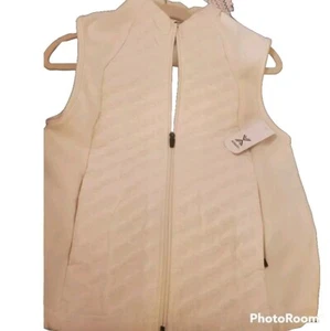NWT Vest Cream soft Quilted shell vest Woman Zip Size Medium Xersion Jacket - Picture 1 of 5