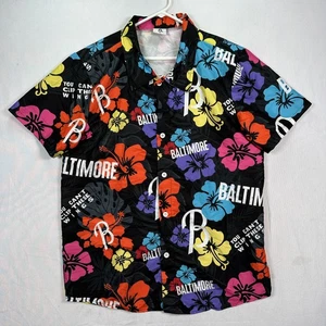 Baltimore Orioles 2024 City Connect Hawaiian Shirt Mens XL Black Floral MLB O's - Picture 1 of 7