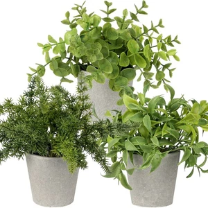 3PCS Fake Plants Potted Artificial Plants Greenery Faux Fern Eucalyptus Décor... - Bild 1 von 7