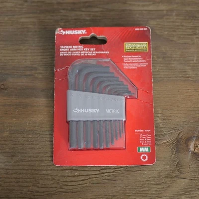 Husky 10-Piece Metric Short Arm Hex Key Set 1.5-7mm MM Allen Wrenches Garage - Image 1 of 3