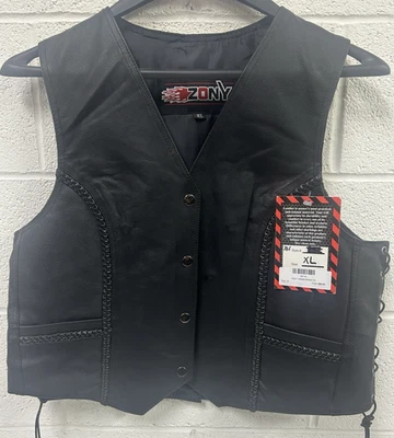 ¡Nuevo! Chaleco de cuero trenzado XL Zony para mujer! #761-XL $40,00 Foto 1 de 3