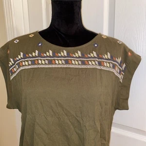 sherpa adventure gear womens Embroidered Top SS Size M - Picture 1 of 6