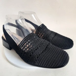 Y2K 90s Vintage Karen Scott Crochet Knit Woven Slingback Closed Toe Sandals 9 M - Picture 1 of 7