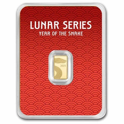 1 gram Gold Bar - 2025 APMEX Year of the Snake (TEP, Series 2) - Image 1 of 4