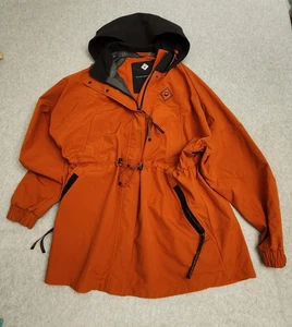 Outdoor Afro x REI Co-op Jacket Womens Large Orange Hooded Rain Parka Waterproof - Picture 1 of 17