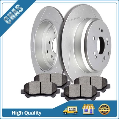 Pastillas de freno y rotores traseros ranurados de 334 mm para Acura MDX ZDX Base 3,7 L 2010-2013 Foto 1 de 4