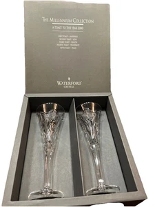 Waterford Crystal The Millennium Collection "PROSPERITY" Toasting Flutes - Picture 1 of 2