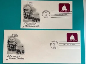 US Briefmarken SC# U601 Capitol Dome 20c gestempelt Briefumschläge FDC's 1981 - Bild 1 von 2