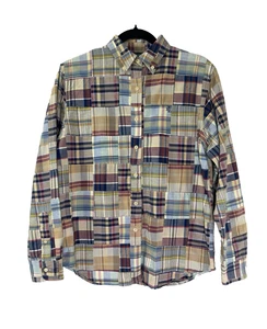 Lauren RL Damen Small Madras Plaid Patchwork Button Down Preppy Cottagecore - Bild 1 von 8