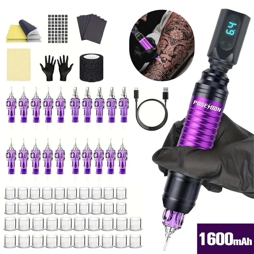 INKgrafiX Tattoo Rotary Komplettset – Mit Maschine, Farben, Netzteil & Zubehör Vom Deutschen Profi