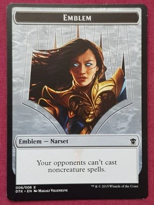 Magic The Gathering DRAGONS OF TARKIR NARSET TRANSCENDENT EMBLEM token card MTG - Image 1 of 2