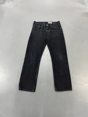 Pantalones de mezclilla negros Gustin Selvedge California rectos crudos para hombre 32x30 Japón desvanecido Foto 1 de 4