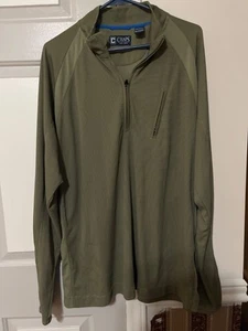 Chaps Mens Blue 1/4 Zip Pullover Sweatshirt Size XXL Cotton Polyester - Picture 1 of 7