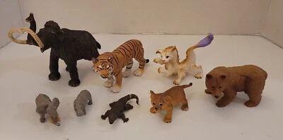7x - Lote de animales de PVC Safari Ltd - Figura de fantasía de mamut tigre pequeños Foto 1 de 4