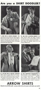 1938 Arrow Shirts: Shirt Doodler Vintage Print Ad - Picture 1 of 1