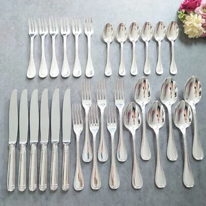 Christofle Malmaison Standard Knife Fork Spoon 30pcs Silverplate Excellent - Picture 1 of 24