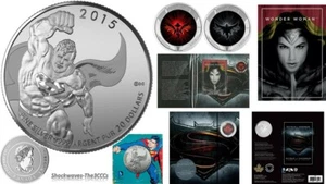 2015 Superman Silver Coin & Dawn Of Justice Batman V Superman Lenticular Coin - Picture 1 of 12