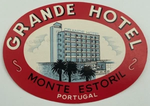 Original seltenes Gepäck Reise Etikett / Aufkleber Grande Hotel Monte Estoril Portugal - Bild 1 von 2