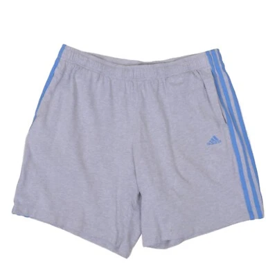 Adidas Vintage Trois Rayures Short L 36 Gris Bleu Jersey Plage Basketball 90s - Photo 1/4